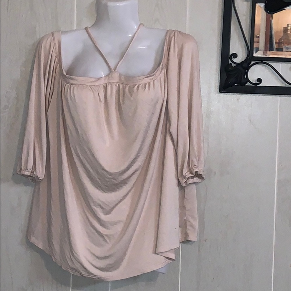 Cream elbow length blouse